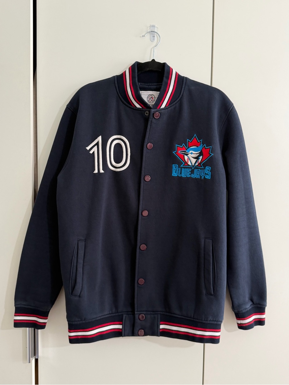 LTD Edition 2012-2015 era MLB BLUE JAYS Number 10 Navy Varsity Jacket - med/lg?